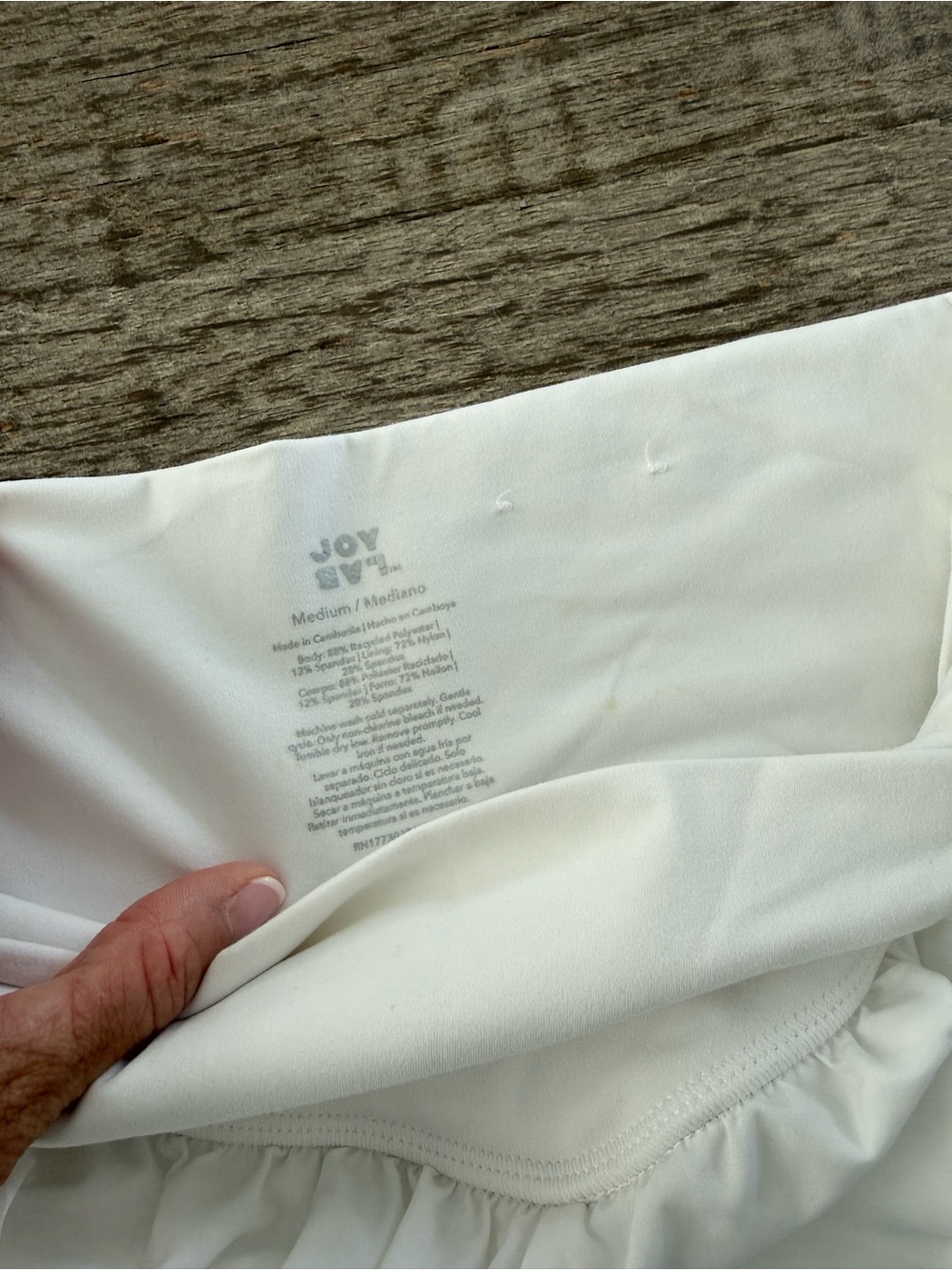 Joy Lab crossover high rise shorts with biker shorts liner size medium white - Picture 4 of 6